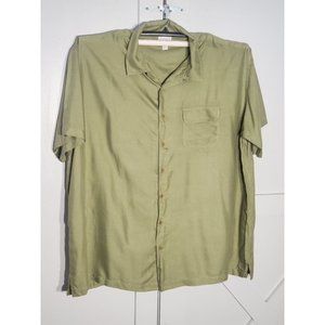 KING SIZE SHIRT COLOR GREEN SHORT SLEEVE 100% RAYON SIZE 4XBT